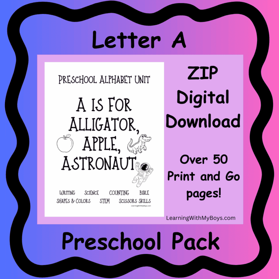 A is for Apple (preschool) – Learning With My Boys