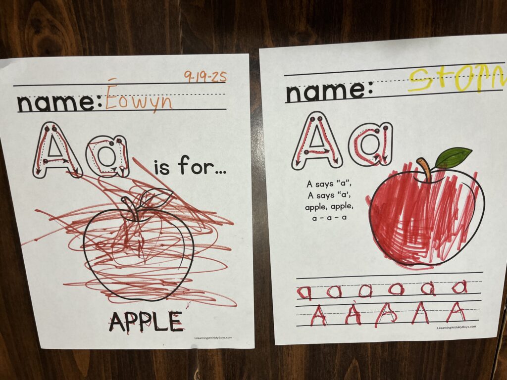 A is for Apple (preschool) – Learning With My Boys